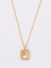 SQUARE CUT STONE CHARM NECKLACE 詳細画像