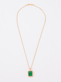SQUARE CUT STONE CHARM NECKLACE 詳細画像
