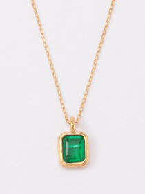 SQUARE CUT STONE CHARM NECKLACE 詳細画像