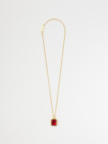 SQUARE CUT STONE CHARM NECKLACE 詳細画像