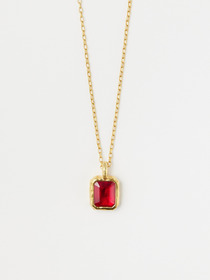SQUARE CUT STONE CHARM NECKLACE 詳細画像