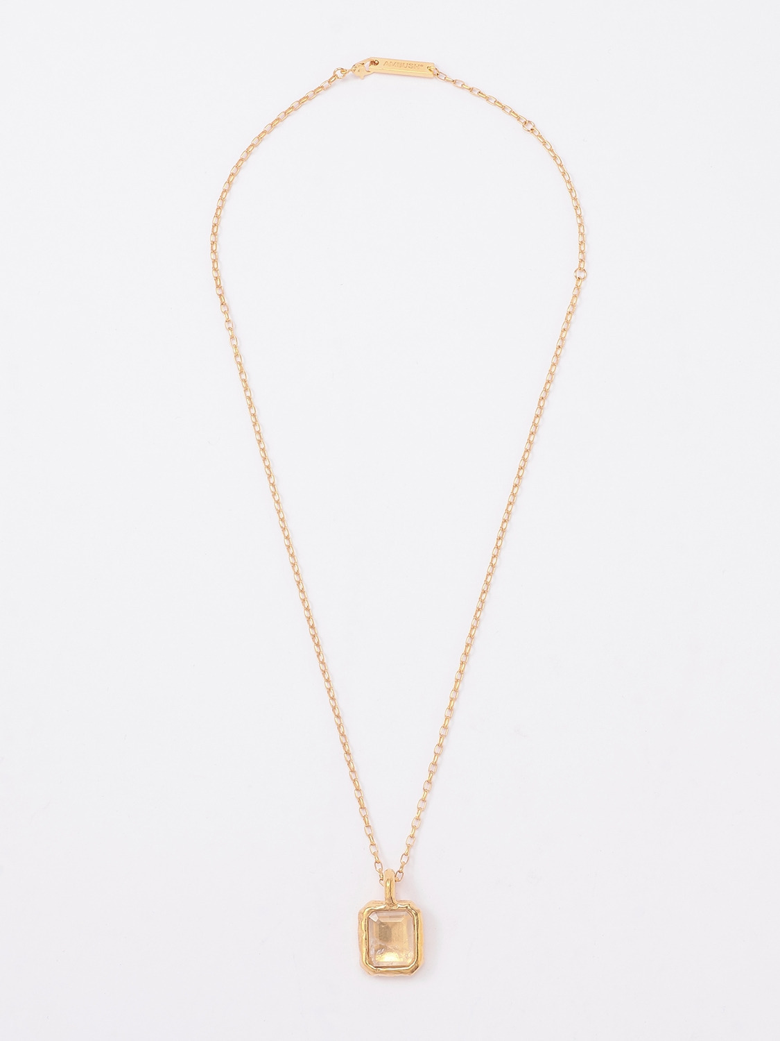 SQUARE CUT STONE CHARM NECKLACE 詳細画像 Clear 3