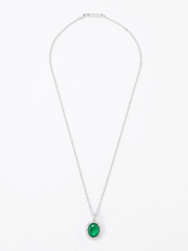 OVAL CUT STONE CHARM NECKLACE 詳細画像