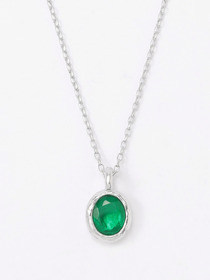 OVAL CUT STONE CHARM NECKLACE 詳細画像