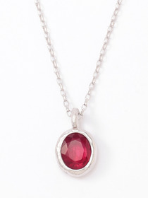 OVAL CUT STONE CHARM NECKLACE 詳細画像