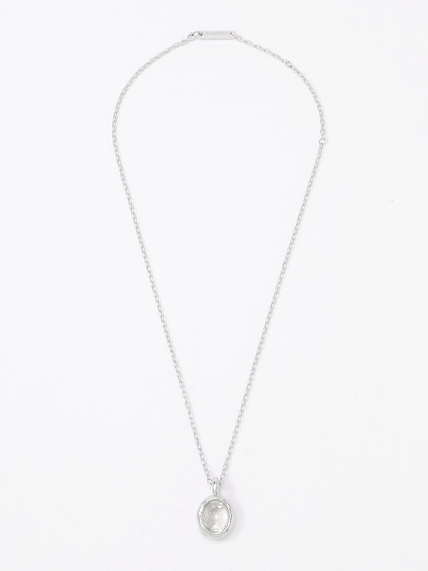 OVAL CUT STONE CHARM NECKLACE