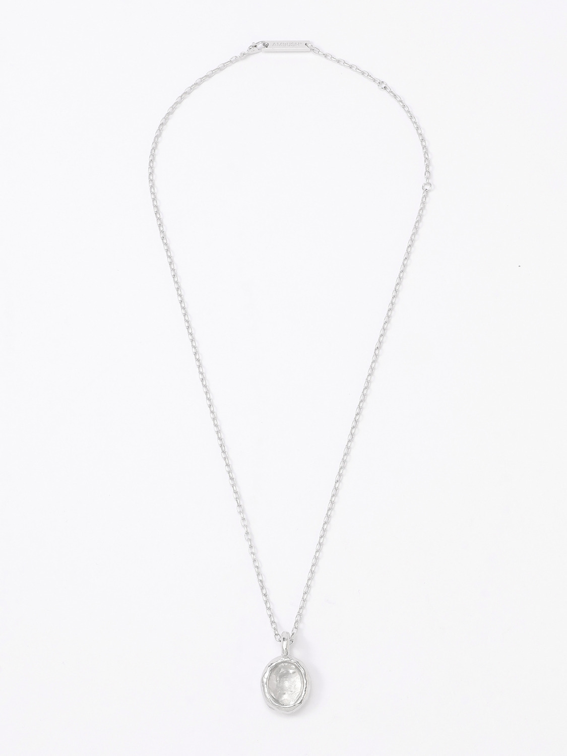 OVAL CUT STONE CHARM NECKLACE 詳細画像 Clear 3