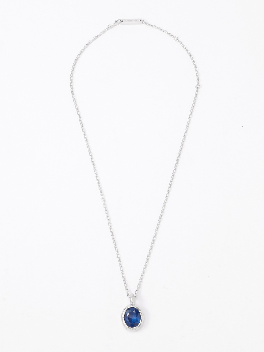 OVAL CUT STONE CHARM NECKLACE 詳細画像 Blue 3