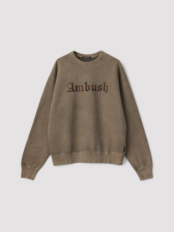 GOTHIC LOGO GARMENT DYE CREW NECK