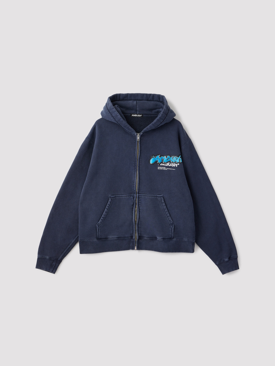 GARMENT DYE STICKER LOGO ZIP HOODIE 詳細画像 Navy 1