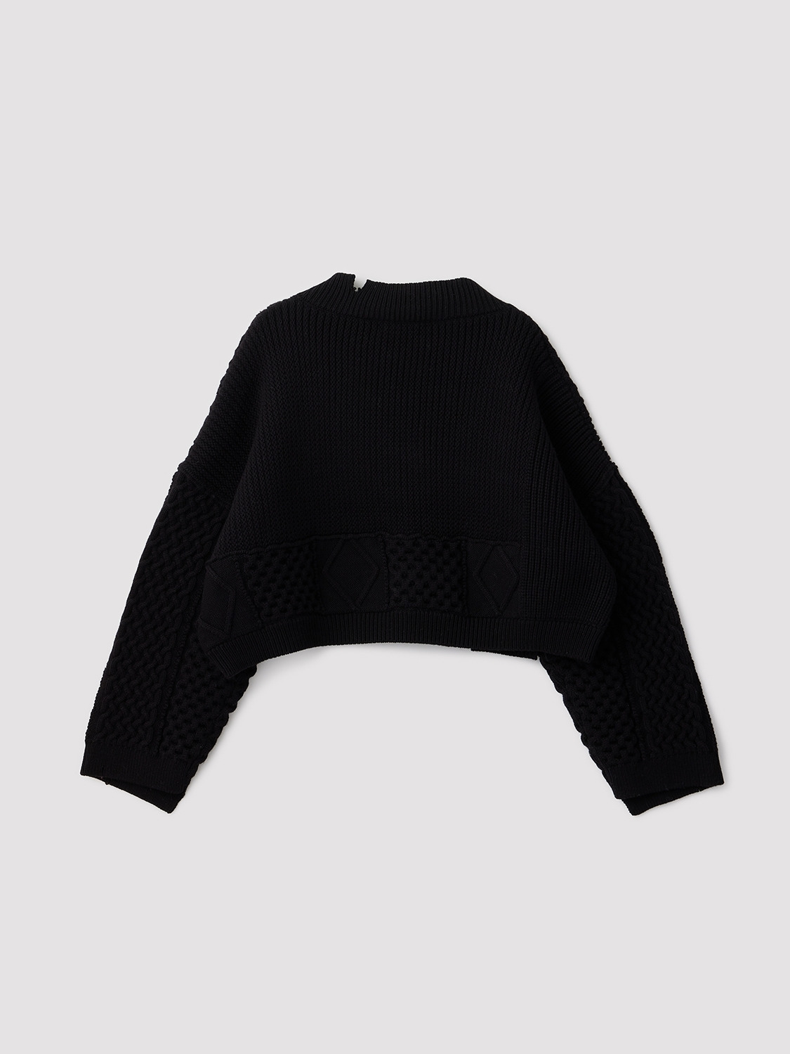 WOMENS CABLE ZIP KNIT CARDIGAN 詳細画像 Black 2
