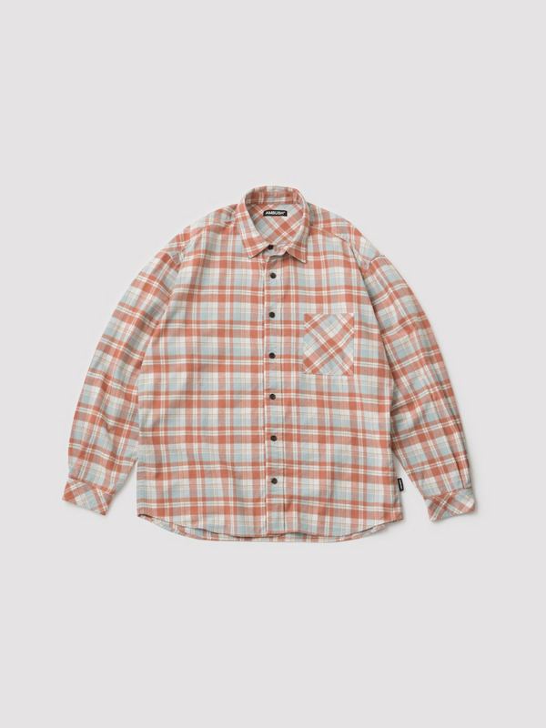 BRUSHED CHECK BACK LOGO SHIRT