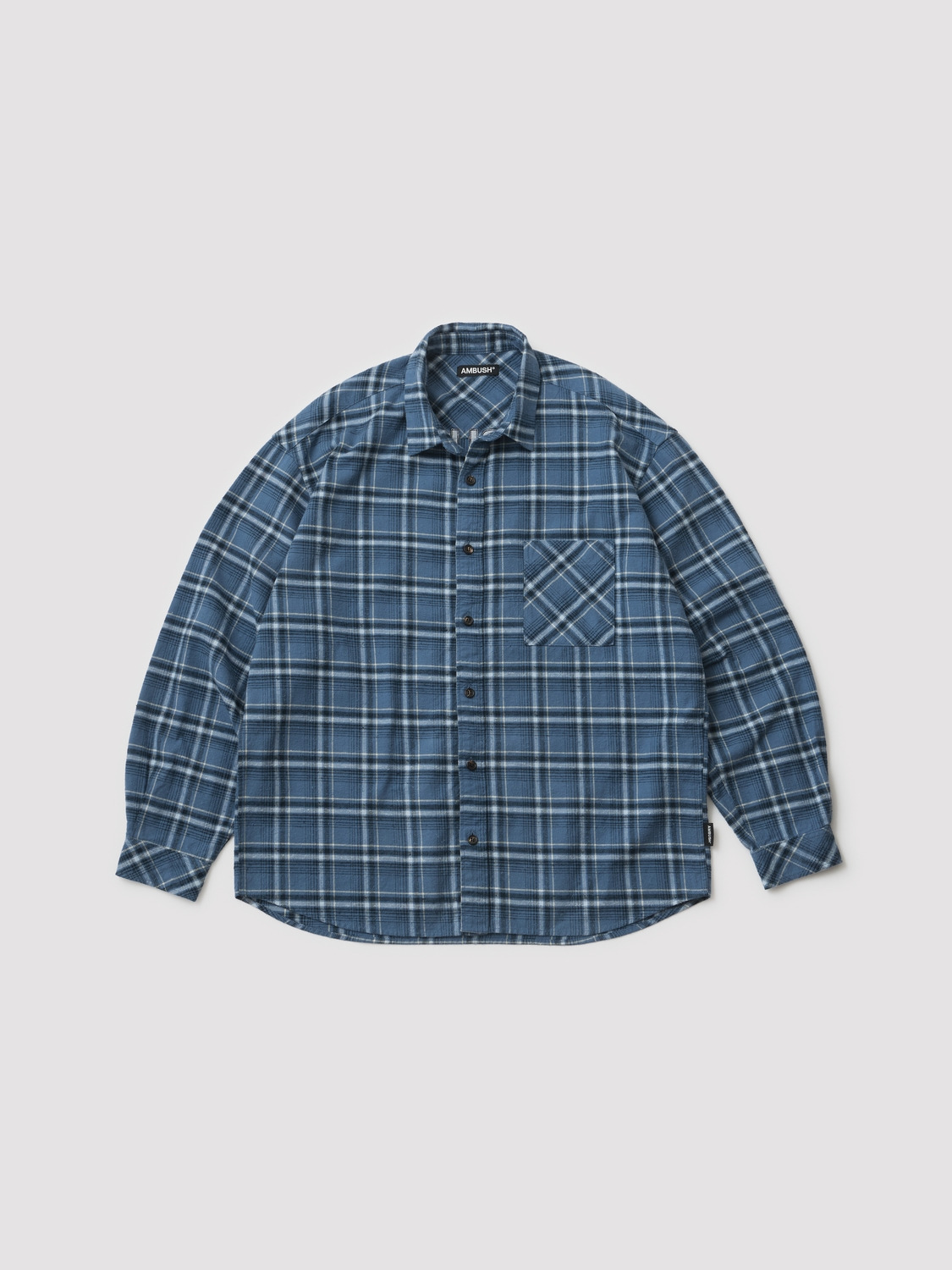BRUSHED CHECK BACK LOGO SHIRT 詳細画像 Blue 2