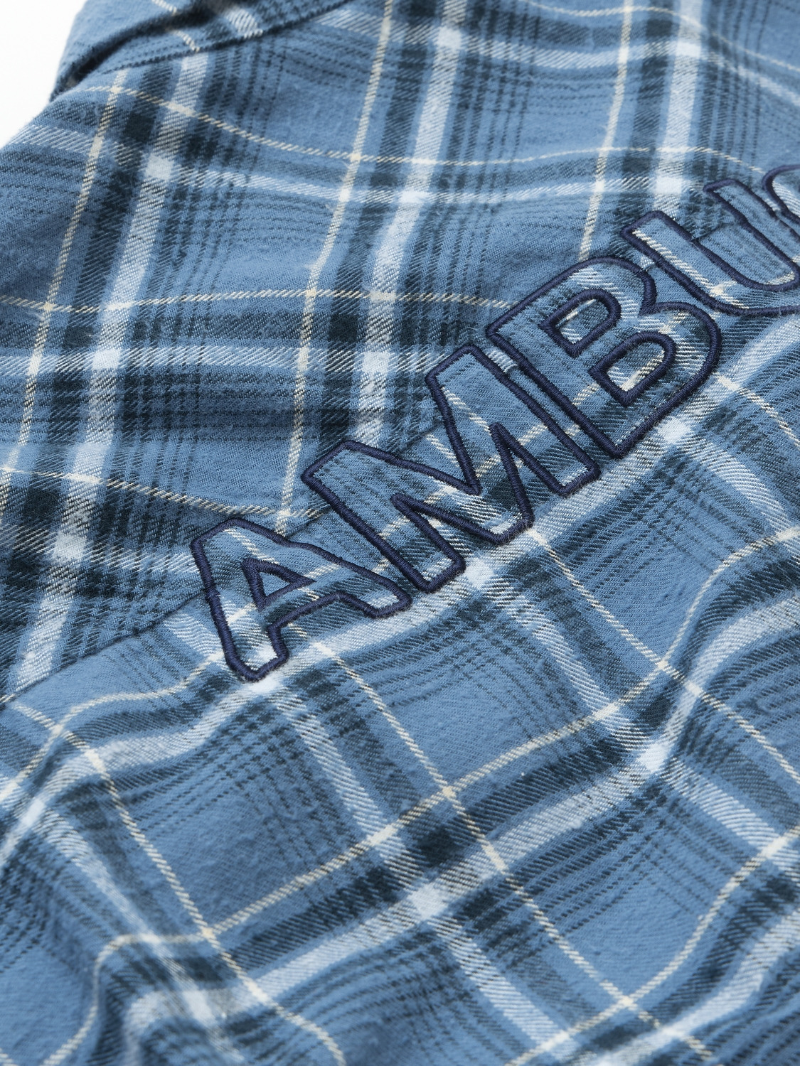 BRUSHED CHECK BACK LOGO SHIRT 詳細画像 Blue 3