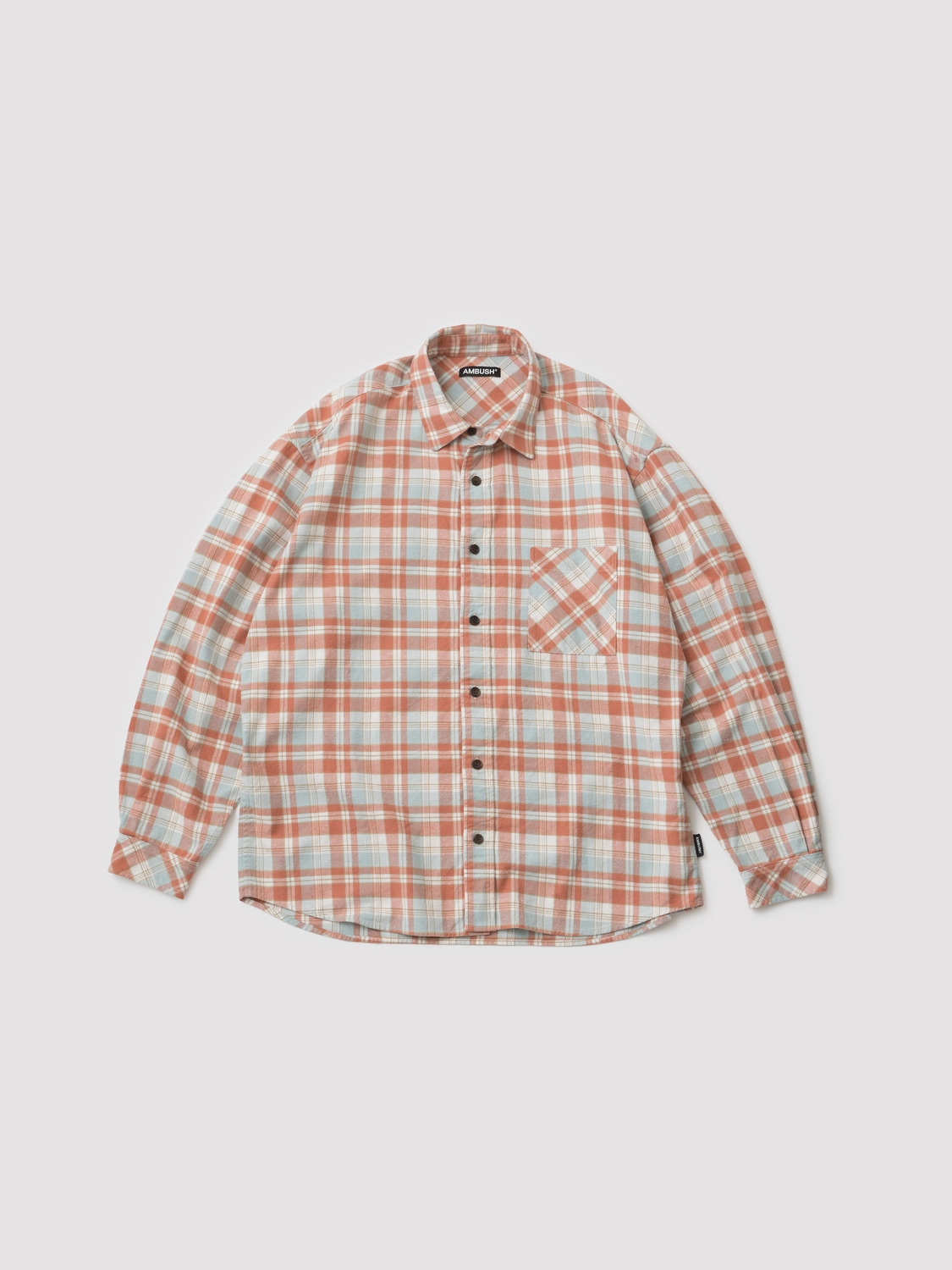 BRUSHED CHECK BACK LOGO SHIRT 詳細画像 Blue 1