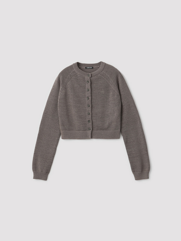 CROPPED KNIT BUTTON UP CARDIGAN