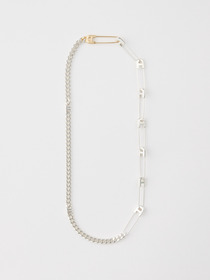 SAFETY PIN MIX CHAIN NECKLACE 詳細画像
