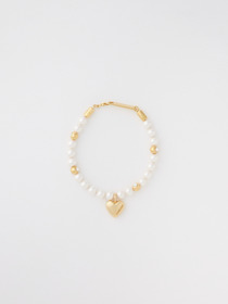 HEART CHARM PEARL BRACELET 詳細画像