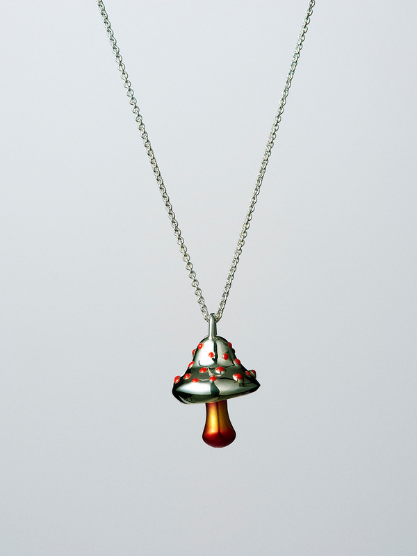 COLOR MUSHROOM CHARM NECKLACE