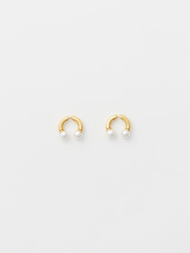 SMALL PEARL BARBELL EARRINGS 詳細画像