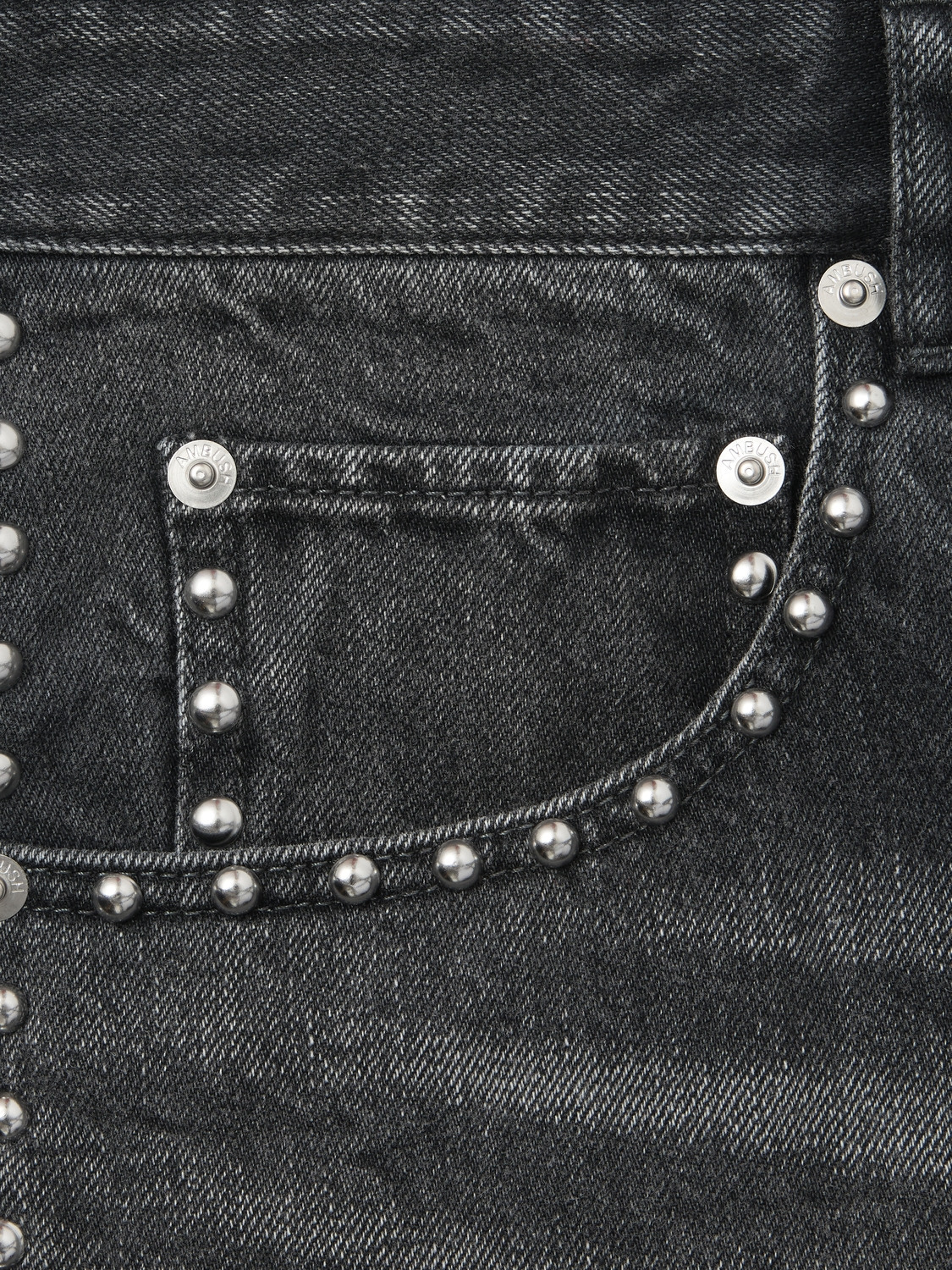 STUDS DENIM BAGGY PANTS 詳細画像 Black 5