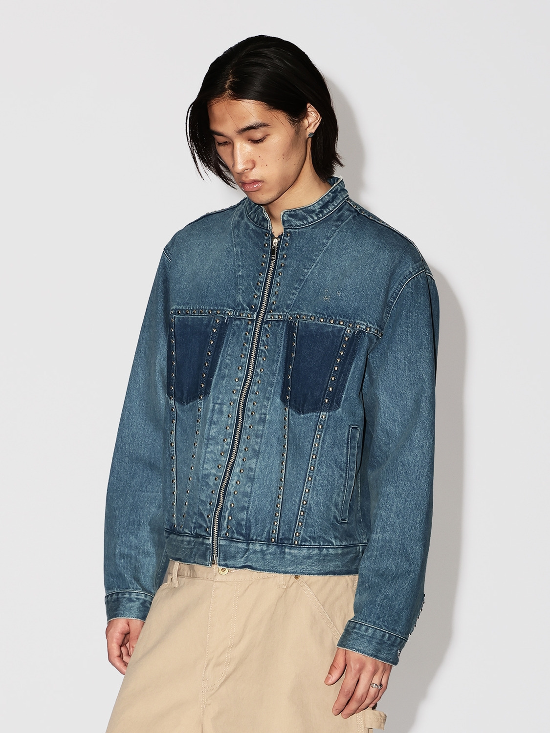 STUDS DENIM ZIP UP JACKET 詳細画像 L.Blue 7