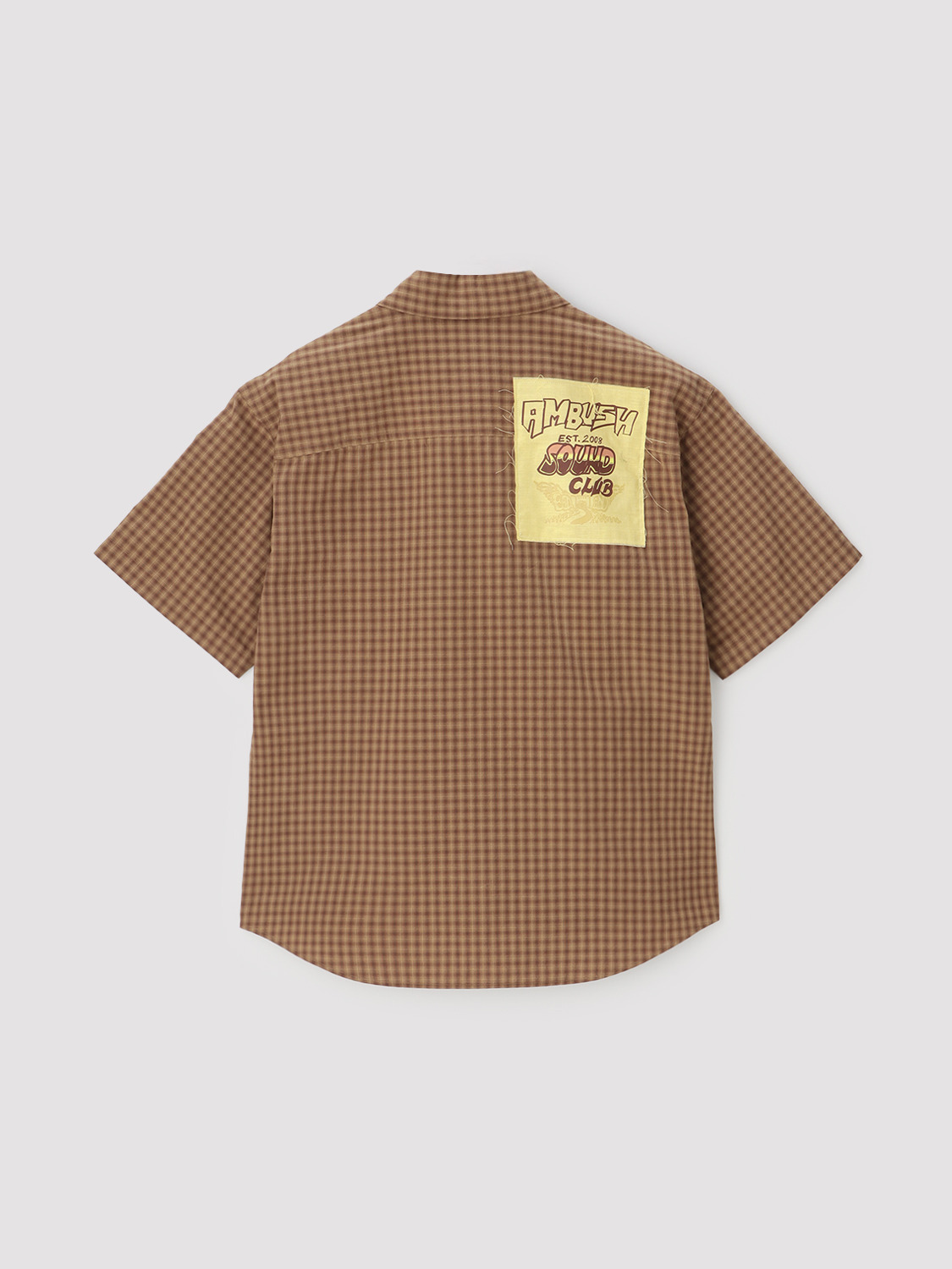 PATCHWORK CHECK SHORT SLEEVE SHIRT 詳細画像 Brown 2