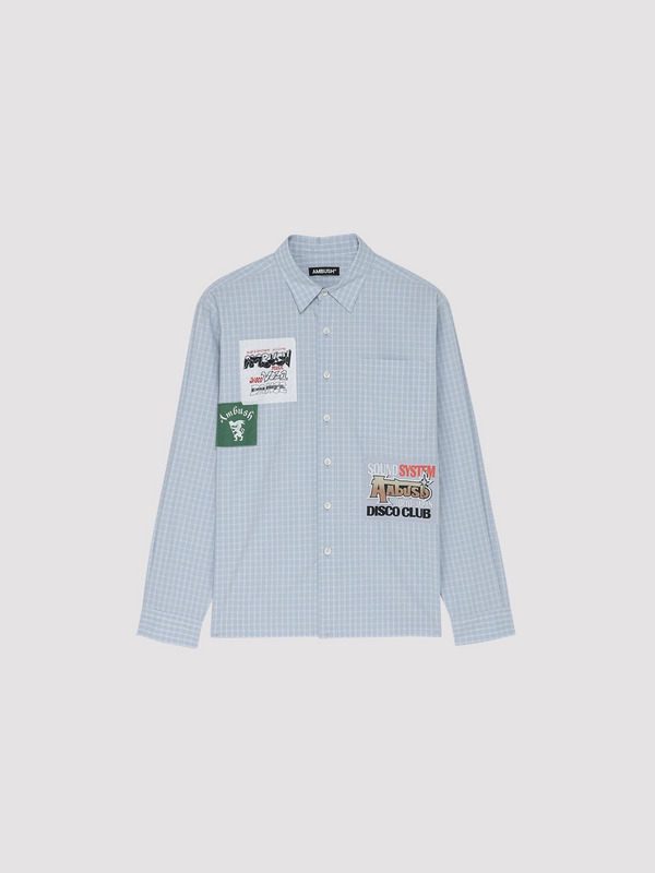 PATCHWORK CHECK LONG SLEEVE SHIRT