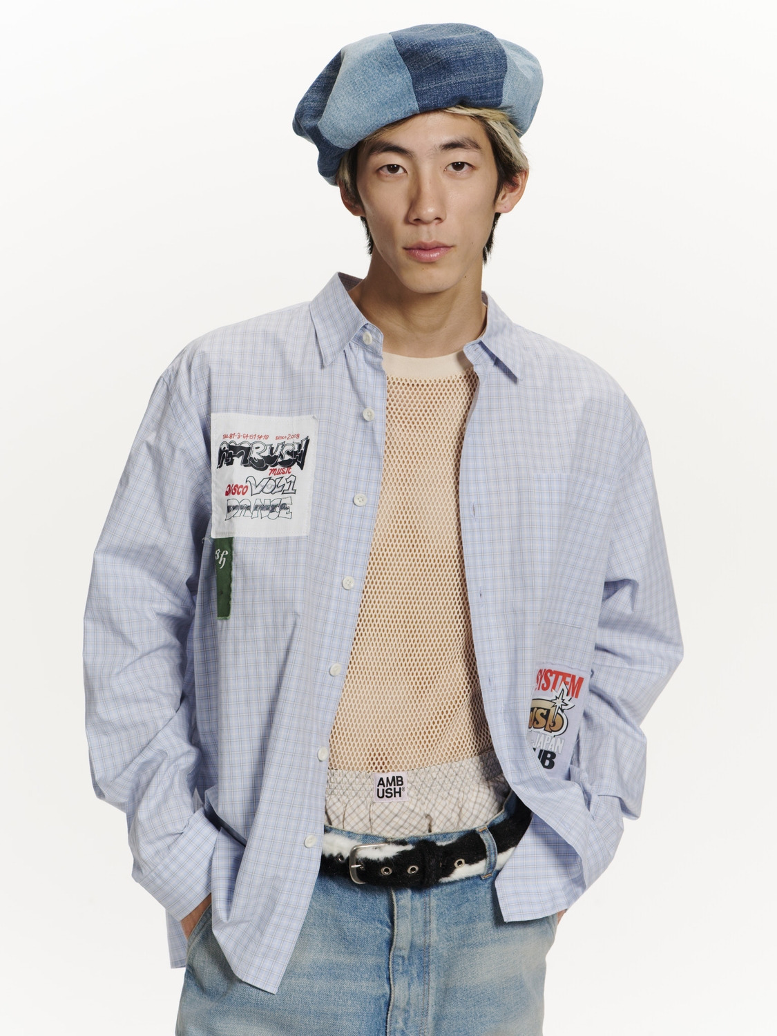 PATCHWORK CHECK LONG SLEEVE SHIRT 詳細画像 L.Blue 6