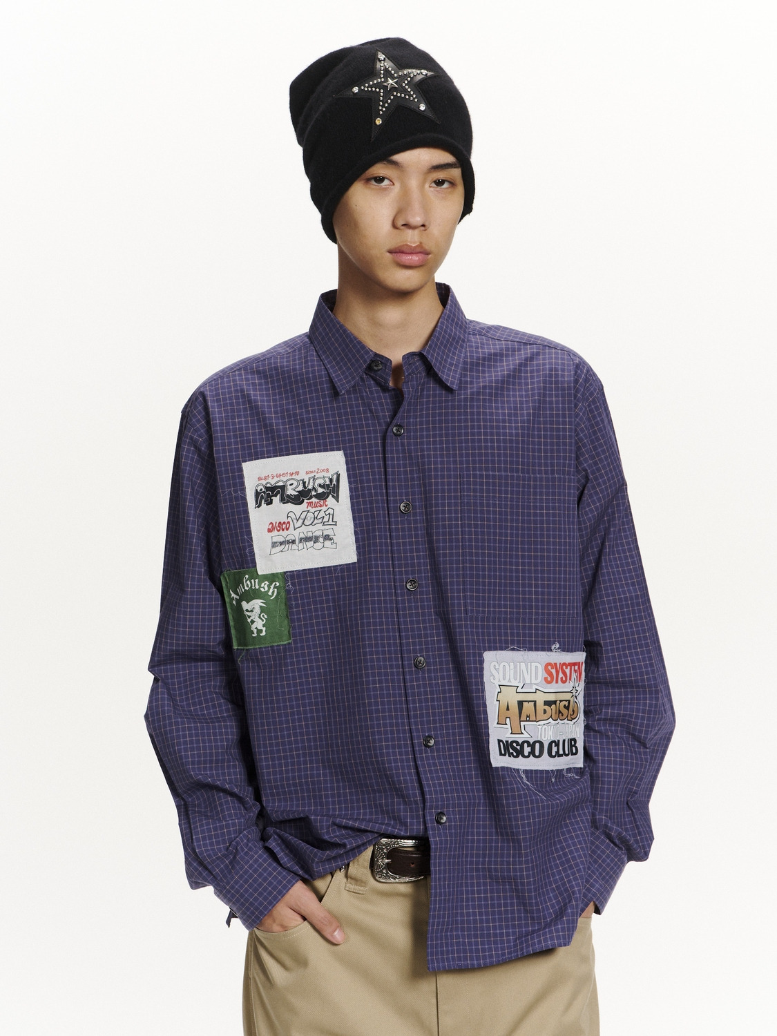 PATCHWORK CHECK LONG SLEEVE SHIRT 詳細画像 Navy 9