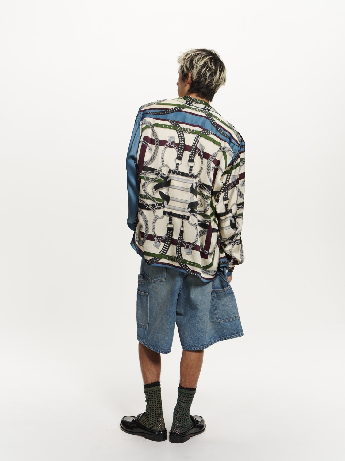 SCARF PRINT LONG SLEEVE SHIRT 詳細画像 O.white 7