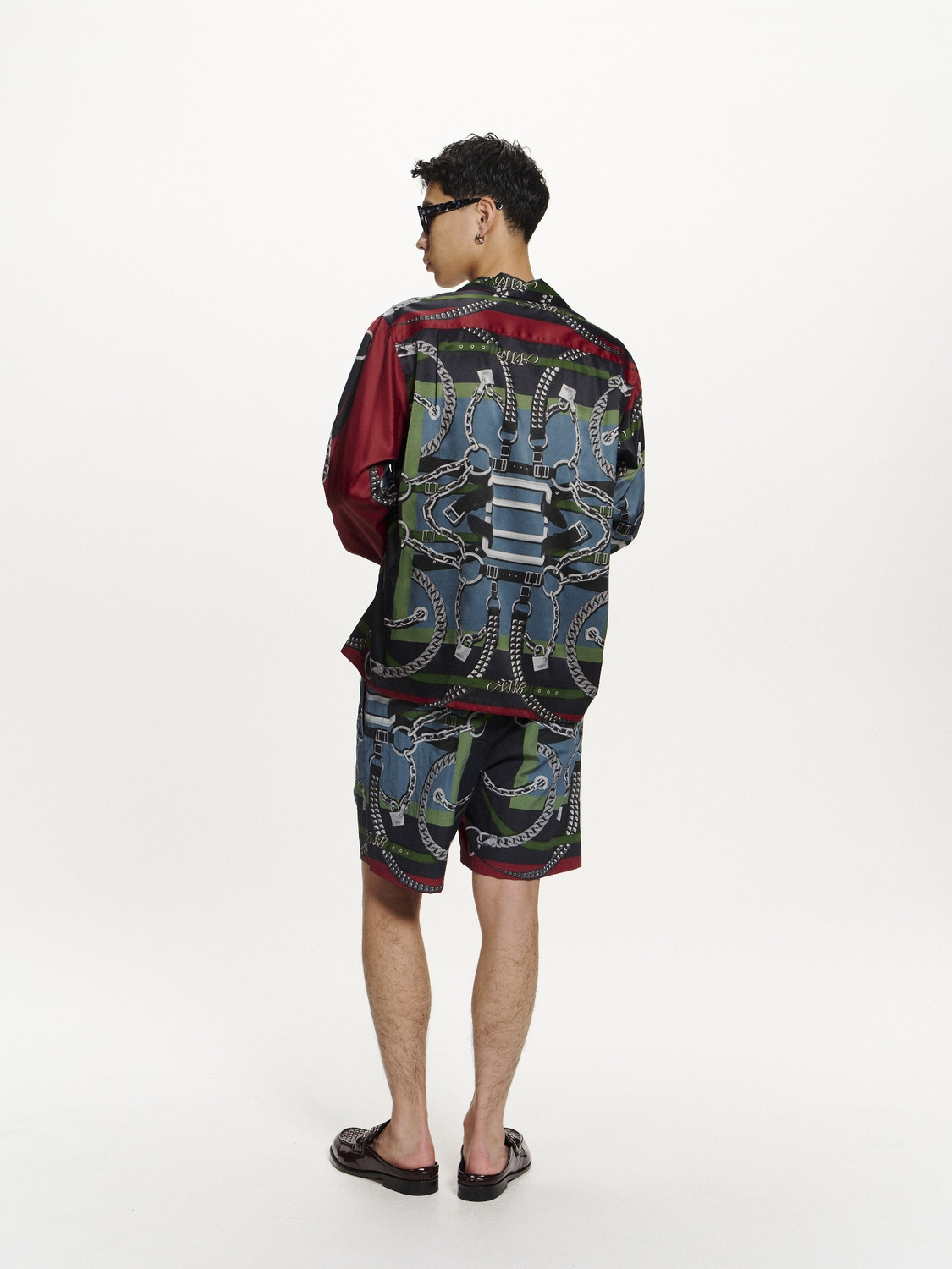 SCARF PRINT LONG SLEEVE SHIRT 詳細画像 Navy 6