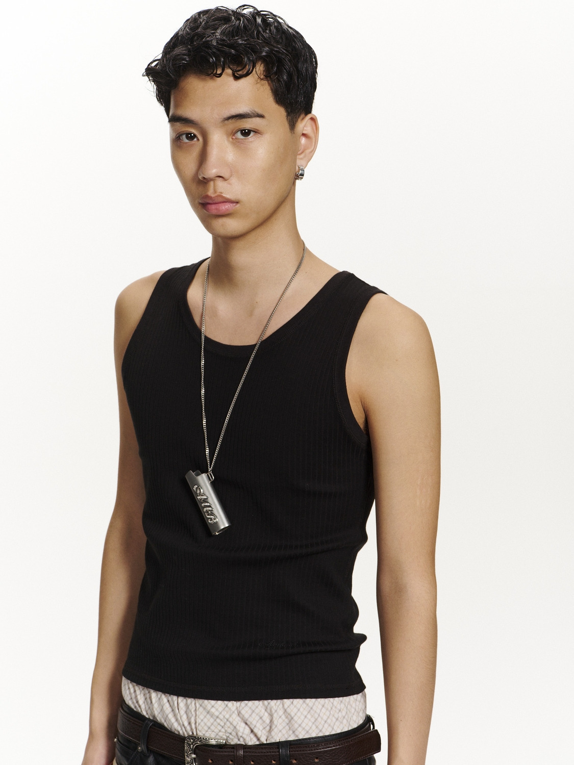 FITTED RIB TANK TOP 詳細画像 Black 1