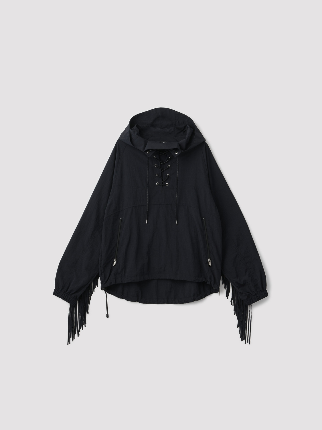 FRINGED NYLON ANORAK 詳細画像 Black 1