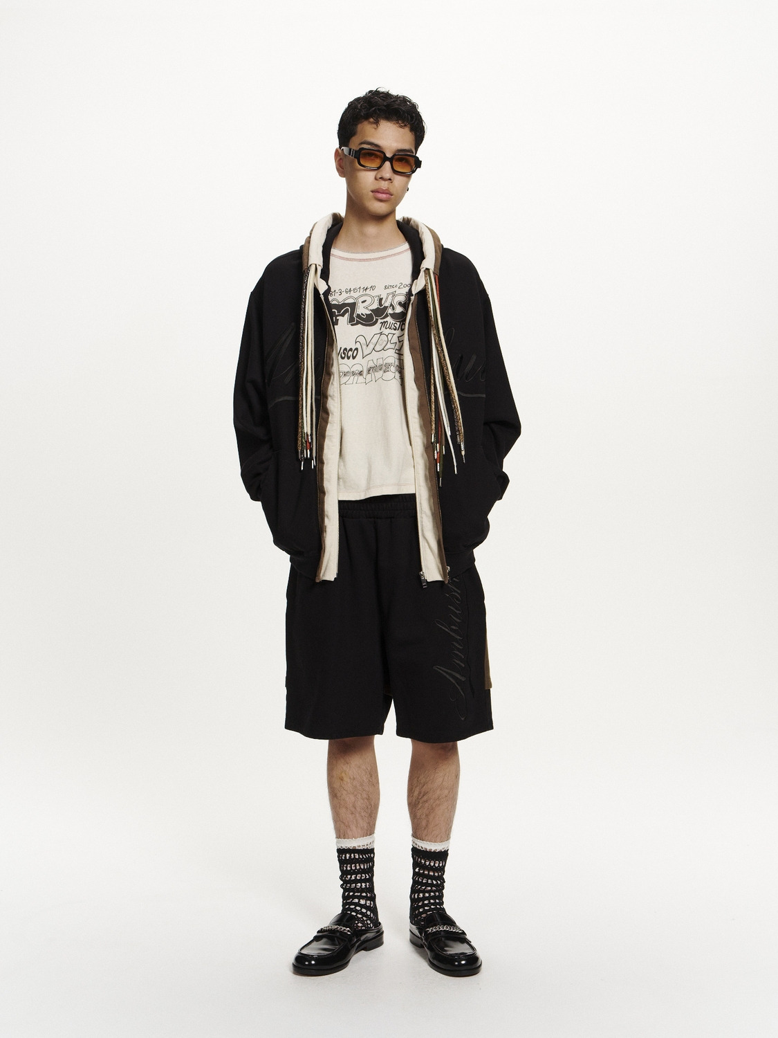 EMBROIDERED MULTICORD HOODIE 詳細画像 Black 3