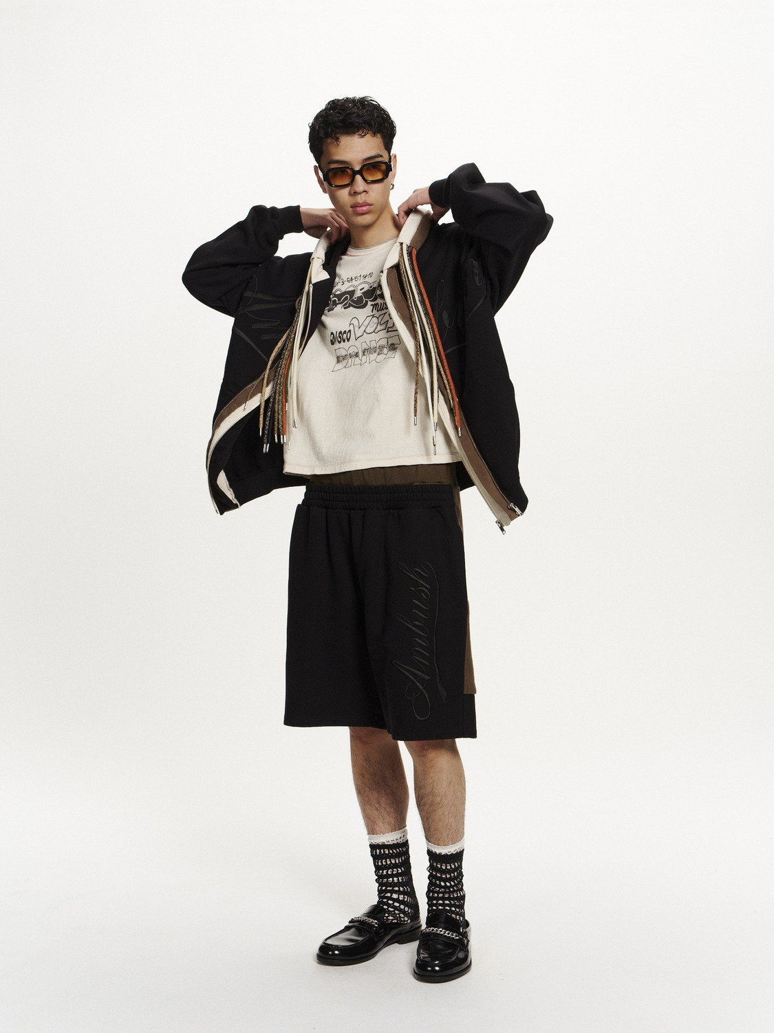 EMBROIDERED MULTICORD HOODIE 詳細画像 Black 5