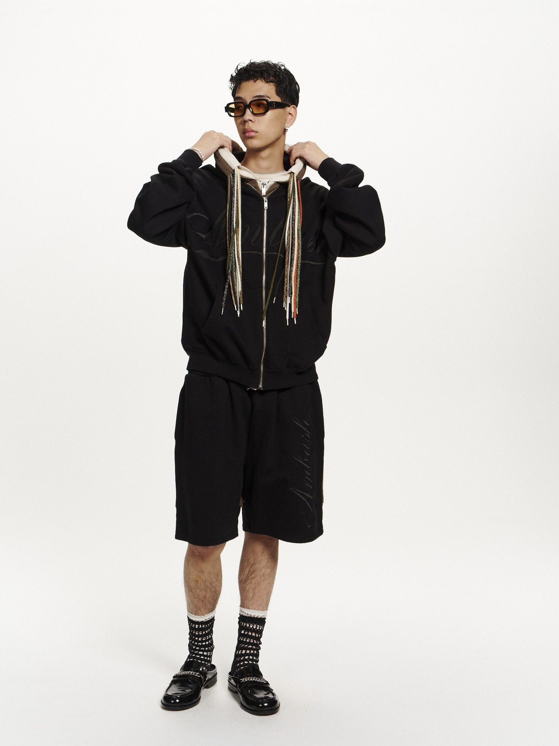 EMBROIDERED MULTICORD HOODIE 詳細画像 Black 7