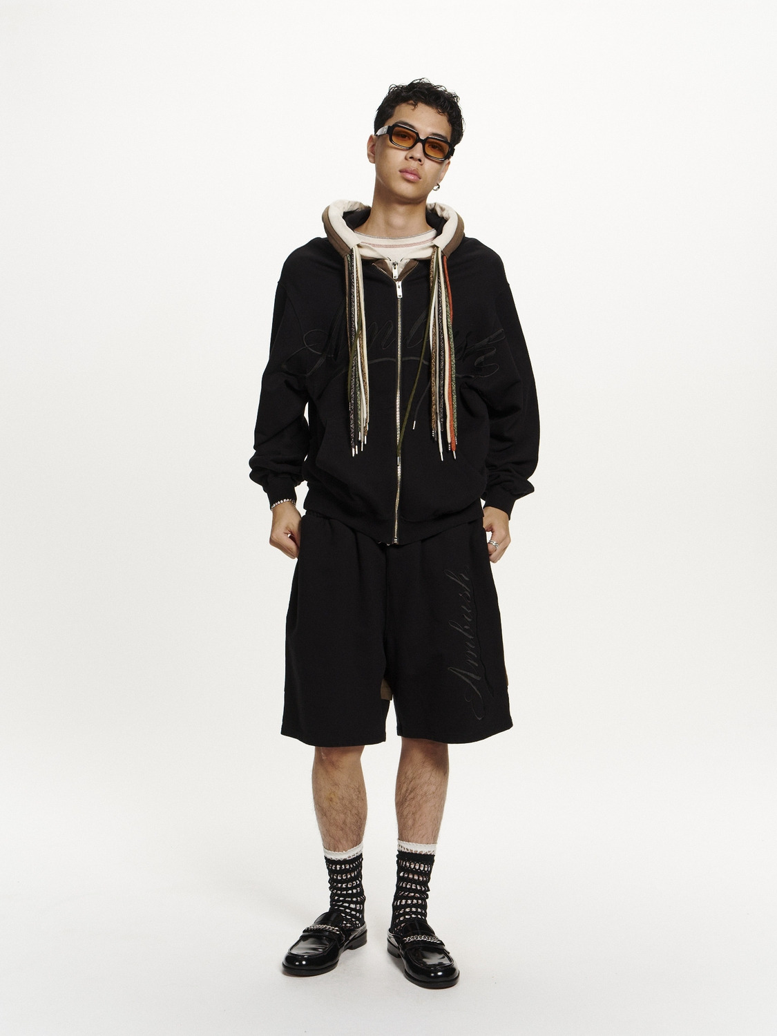 EMBROIDERED MULTICORD HOODIE 詳細画像 Black 8