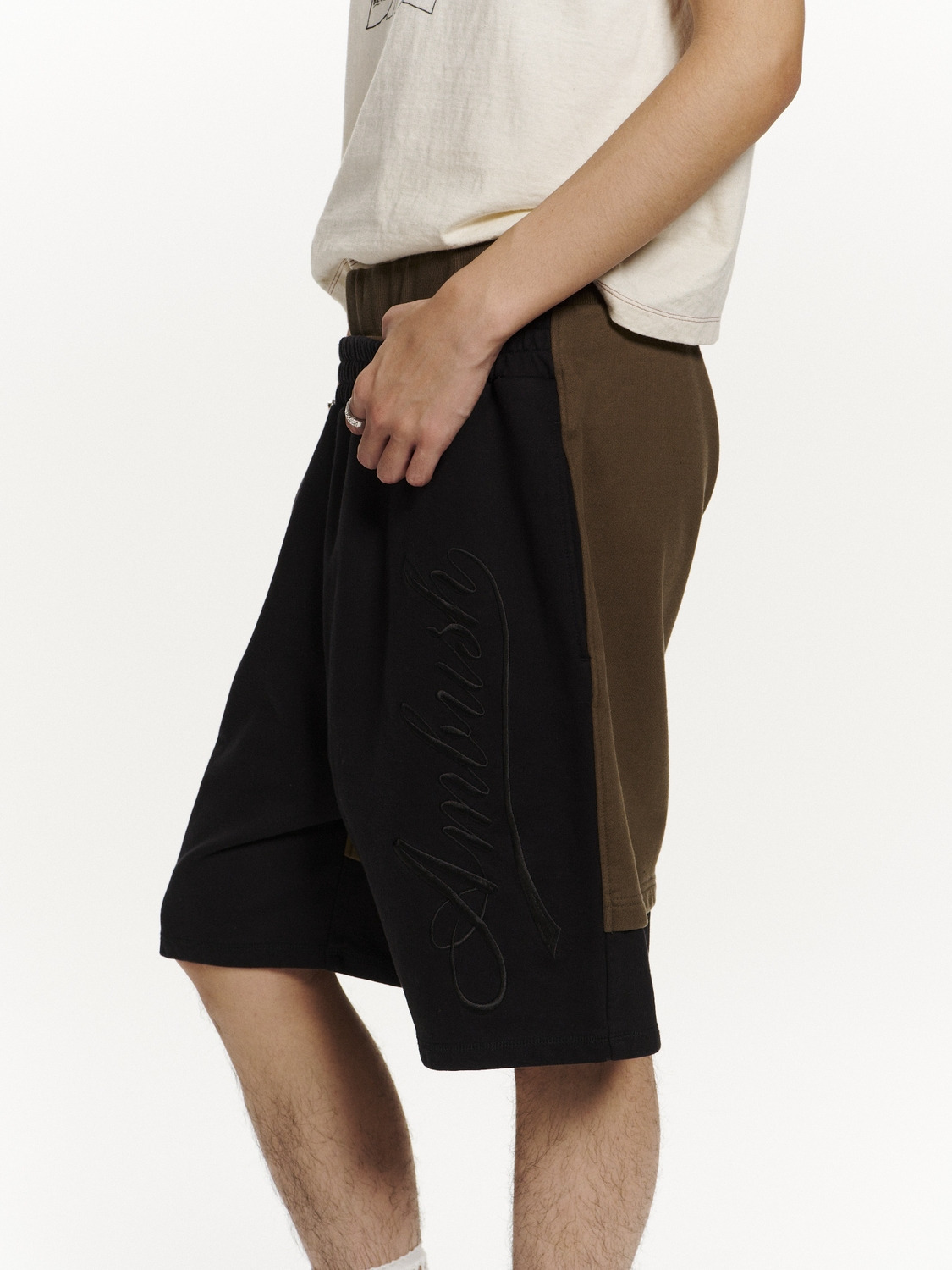 LAYERED SWEAT SHORTS 詳細画像 Black 4