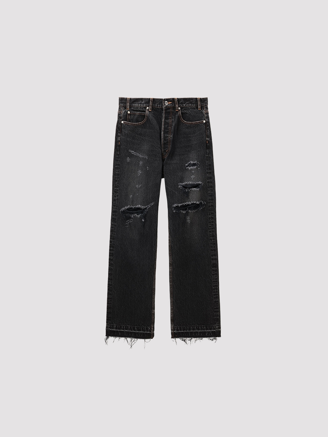 CRUSHED DENIM PANTS 詳細画像 Black 1