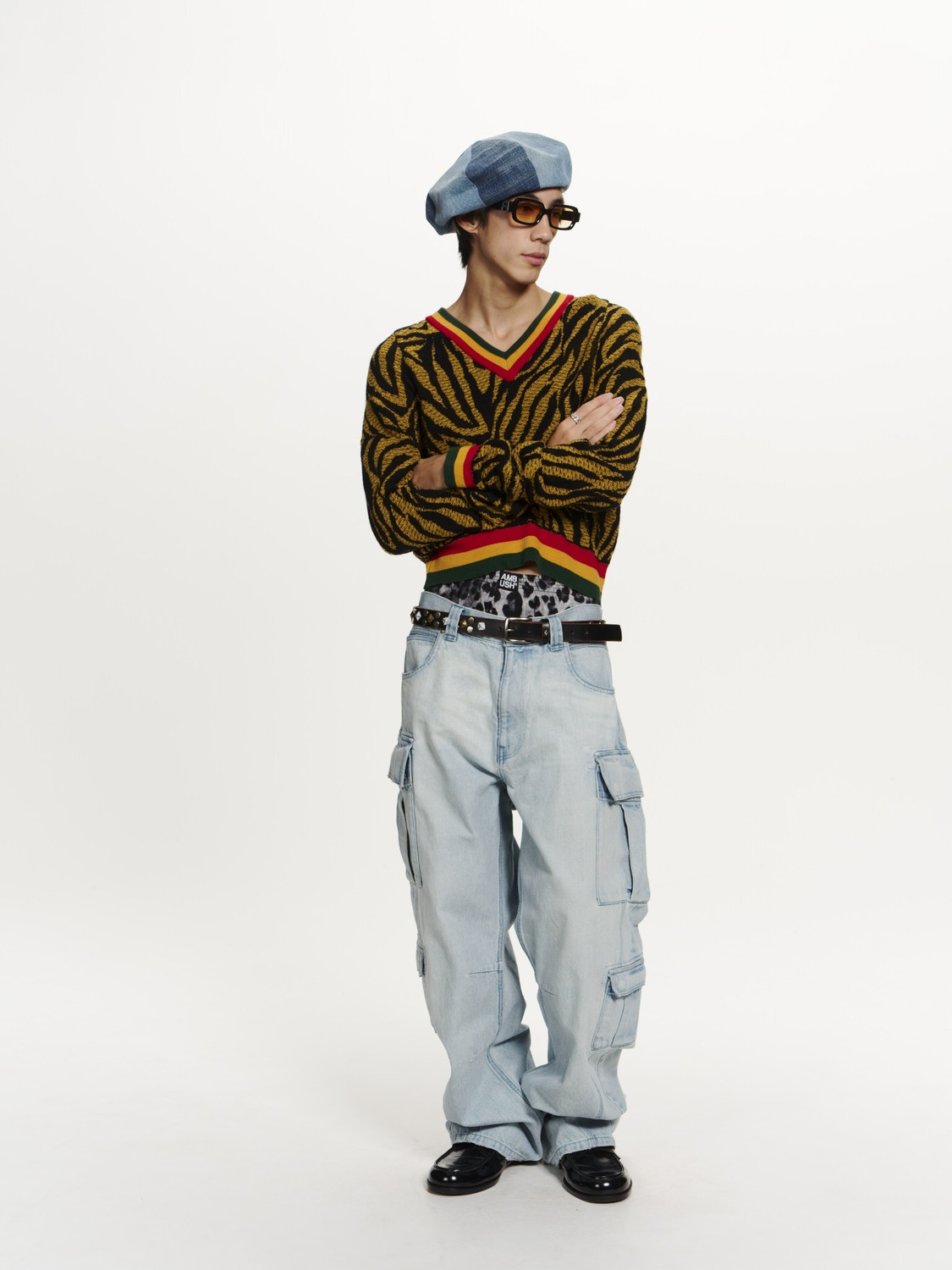 ZEBRA PATTERN KNIT SWEATER 詳細画像 Yellow 7