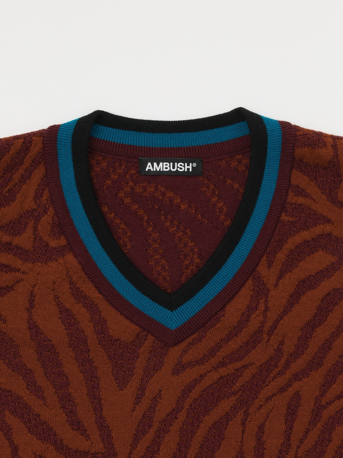 ZEBRA PATTERN KNIT SWEATER 詳細画像 Burgundy 3