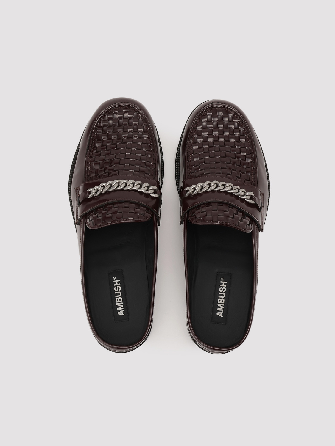 BRAIDED LEATHER SLIP-ON LOAFERS 詳細画像 Burgundy 2
