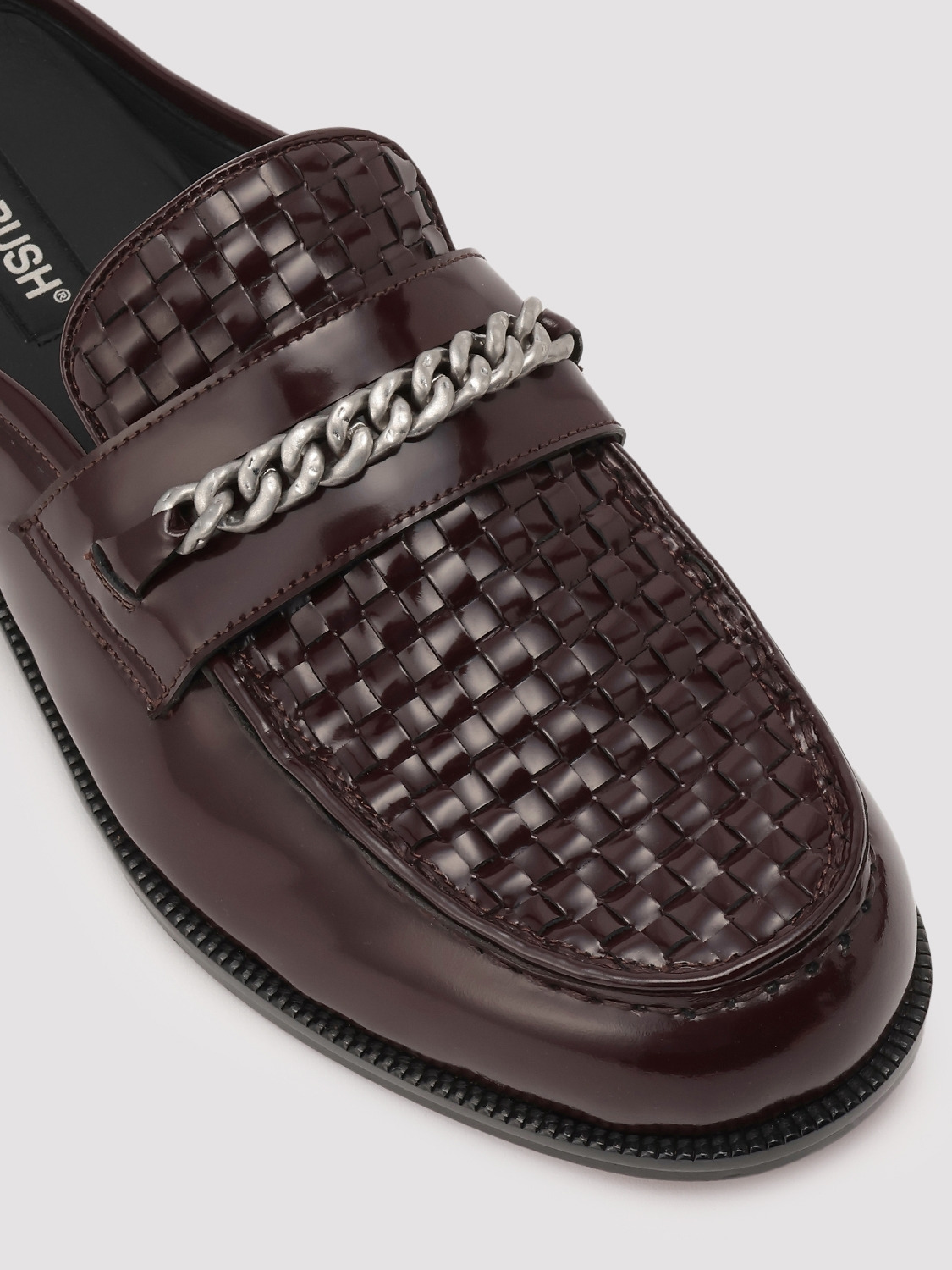 BRAIDED LEATHER SLIP-ON LOAFERS 詳細画像 Burgundy 5