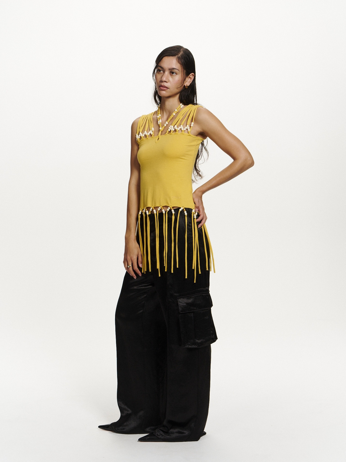 SATIN CARGO PANTS 詳細画像 Black 7