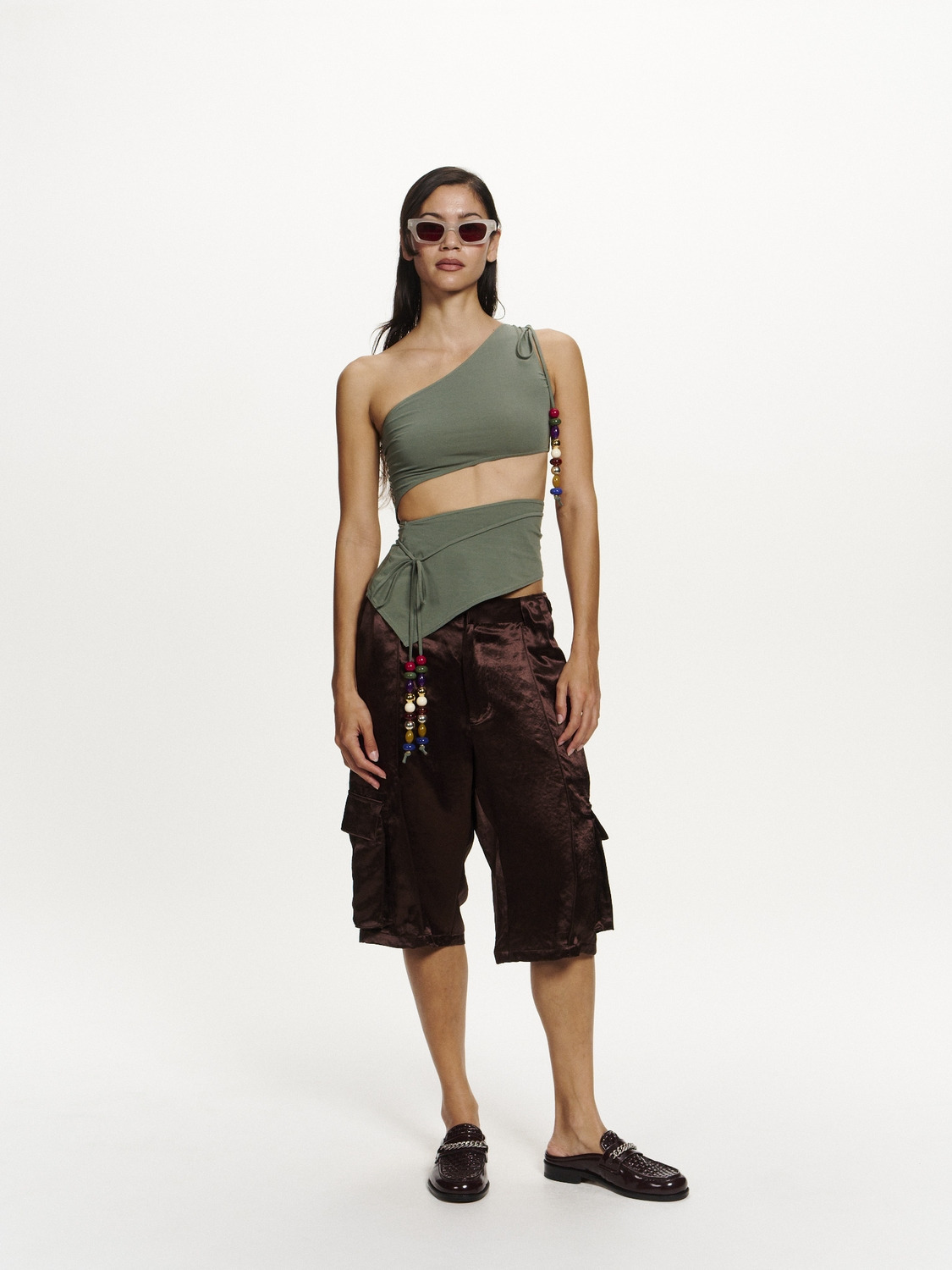 SATIN CARGO SHORTS 詳細画像 Brown 5