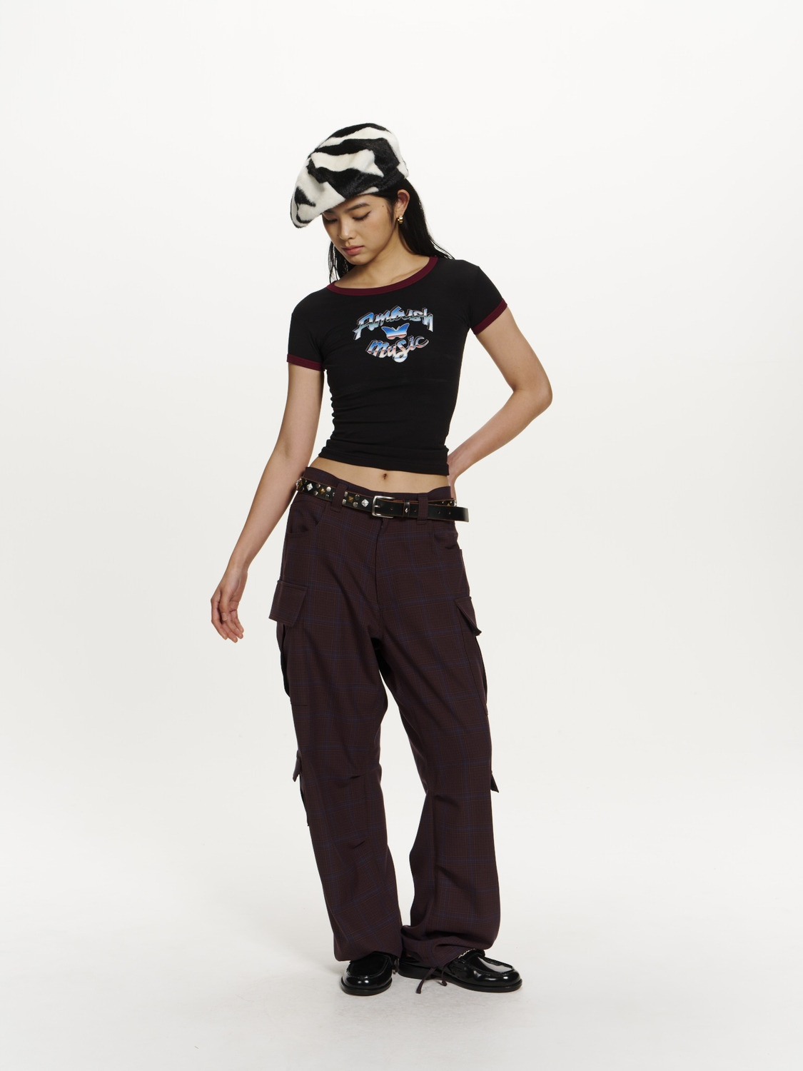  'AMBUSH MUSIC' FITTED RINGER T-SHIRT 詳細画像 Black 3