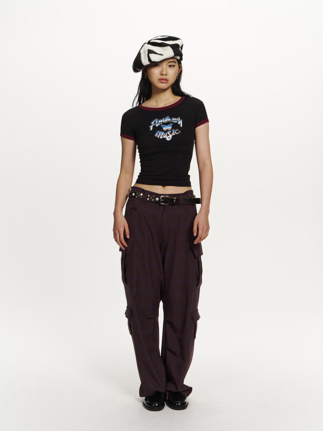  'AMBUSH MUSIC' FITTED RINGER T-SHIRT 詳細画像 Black 4