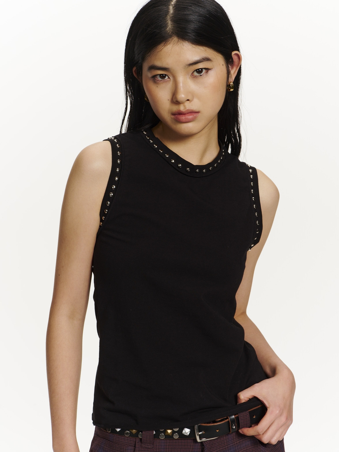 STUDDED TANK TOP 詳細画像 Black 6