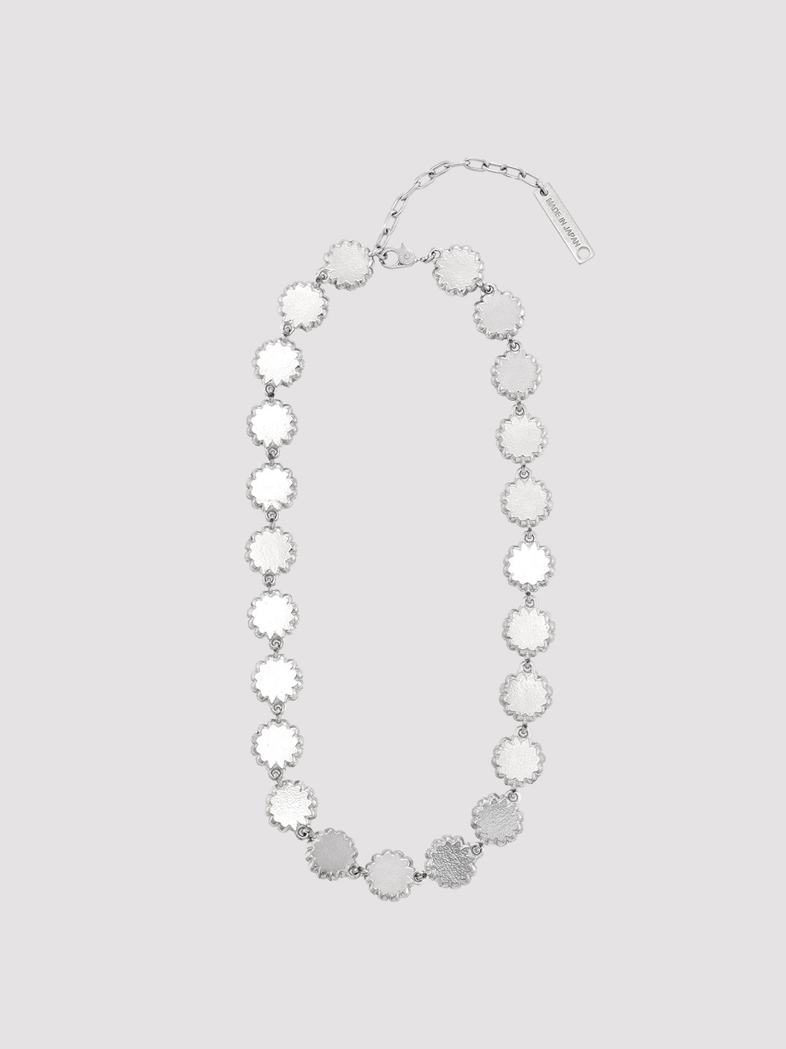 CRYSTAL FLOWER LINK SHORT NECKLACE 詳細画像 Silver 2